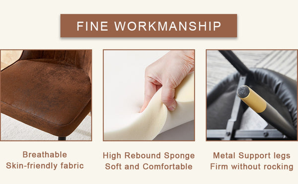 English Elm Table Set: 31.5" Dark Wood Grain Round Dining Table & 4 Brown Tech-Fabric Chairs For Small Spaces W1151S02482-GIGA