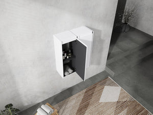English Elm 12" Bathroom Side Cabinet - Sleek Wall-Mounted Design With Soft-Close Doors For Organized Storage W999S00278