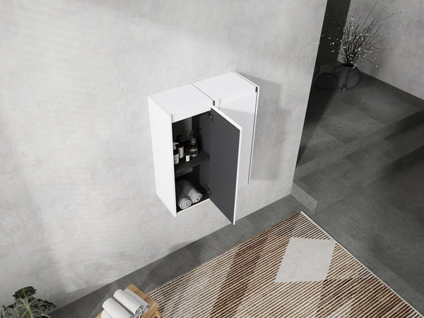 English Elm 12" Bathroom Side Cabinet - Sleek Wall-Mounted Design With Soft-Close Doors For Organized Storage W999S00278