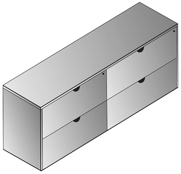 OSP Home Furnishings Kenwood Lateral File Credenza with Locking Drawers for Executive Office Storage KENLCH-TYP7