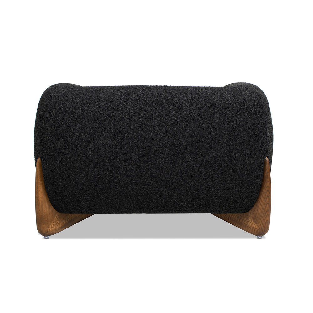 English Elm Jennifer Taylor Home - Alpine 44" Sherpa Arm Chair in Ebony Bouclé with 24" Deep Seat, Removable Cushion, Oak Legs Black B2719P238342