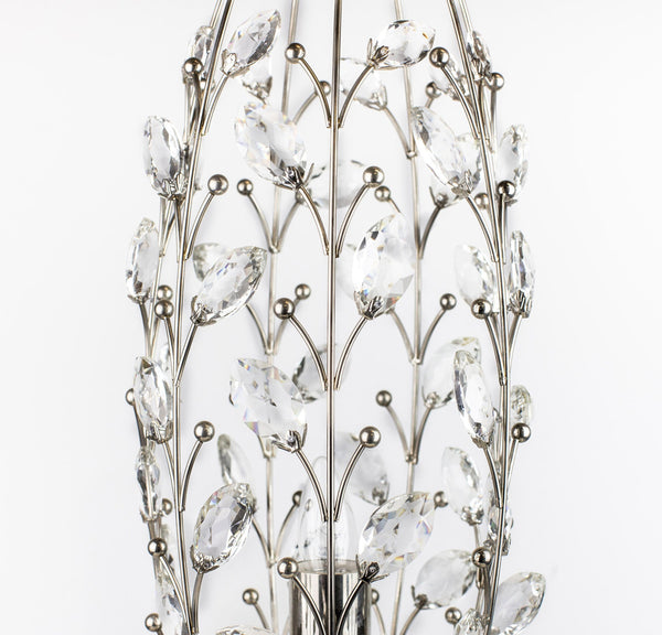 English Elm Crystal Buds 18" Contemporary Uplight Lamp in Polished Nickel with Clear K9 Crystal Beads, Chic Glow B202P224121