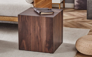 English Elm 16*16*16 Inch Walnut Grain Mdf Cube Side Table Ready to Use Living Room Accent W1151P231617