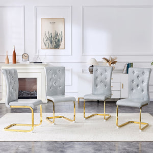 English Elm Set of 2 Glam Faux Alligator Pvc Dining Chairs with Crystal Buckle Bow Legs Gray W3875P371036