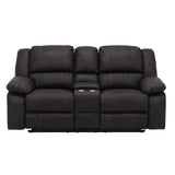 Wallace & Bay Marshall Black Reclining Console Loveseat