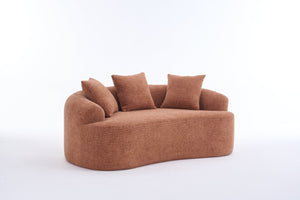 English Elm Ly-025s Chenille Curved Loveseat Compact Sofa with Spring Support for Small Spaces W2231P495049