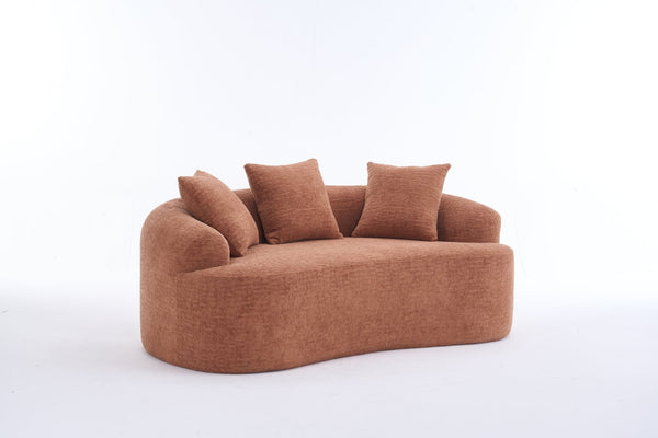 English Elm Ly-025s Chenille Curved Loveseat Compact Sofa with Spring Support for Small Spaces W2231P495049