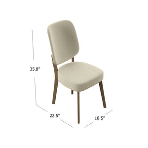 English Elm Dellers Mid-century Upholstered Dining Chair Set Walnut Tapered Legs Foam Cushion Gray B127P495101