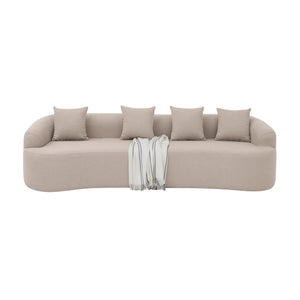 English Elm Curved Modular Sectional Sofa with High-Density Foam Compression, No-Assembly Modern Minimalist Comfort Brown W487S00356
