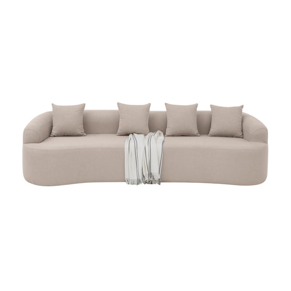 English Elm Curved Modular Sectional Sofa with High-Density Foam Compression, No-Assembly Modern Minimalist Comfort Brown W487S00356