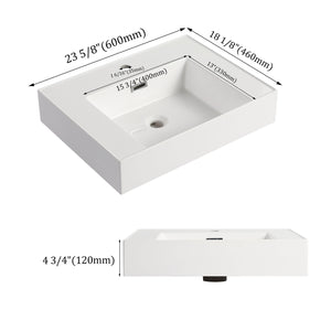 English Elm Resin Ameican White Oak Gel Basin Vanity Top 29.5x13.2x23.6 Inch Durable Non-Toxic Smooth Finish W1972P186770