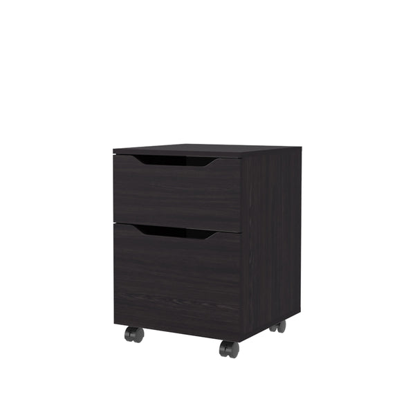 English Elm FM Nogales NightStand with 2 Drawers — Compact Scratch-Resistant Melamine Bedside Table for Small Rooms Wenge 24.41 L x 21.65 W x 5.91 H B128P301387