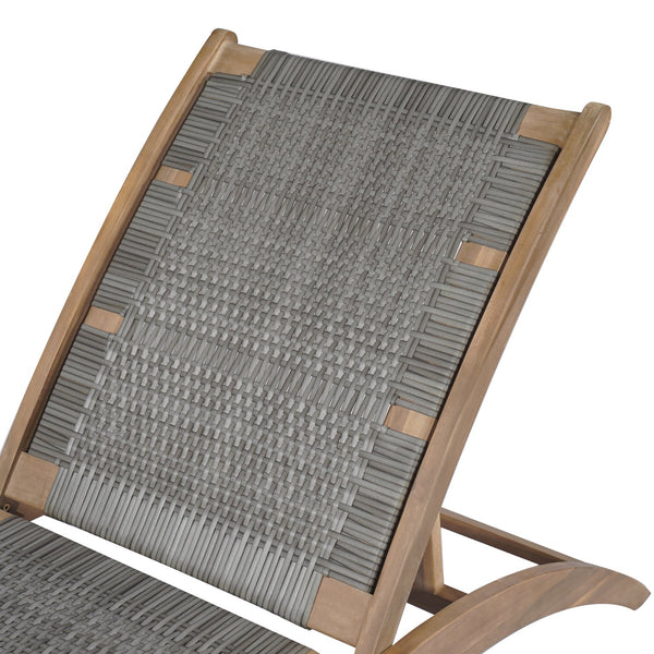 English Elm Christopher Knight Home® - BENFIELD Chaise Lounge Light Brown Acacia Wood Wicker Weather-Resistant Reclining Outdoor Seat 77" N776P294279G