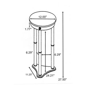 English Elm Elna Merlot Round Top Accent Side Table with Marble Inset Plant Stand 27.5" High Elegant Decor B062P328632