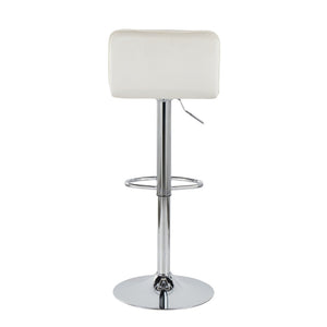 English Elm Adjustable Velvet Swivel Barstools with Chrome Base for Kitchen or Home Bar Set of 2 B202S01964