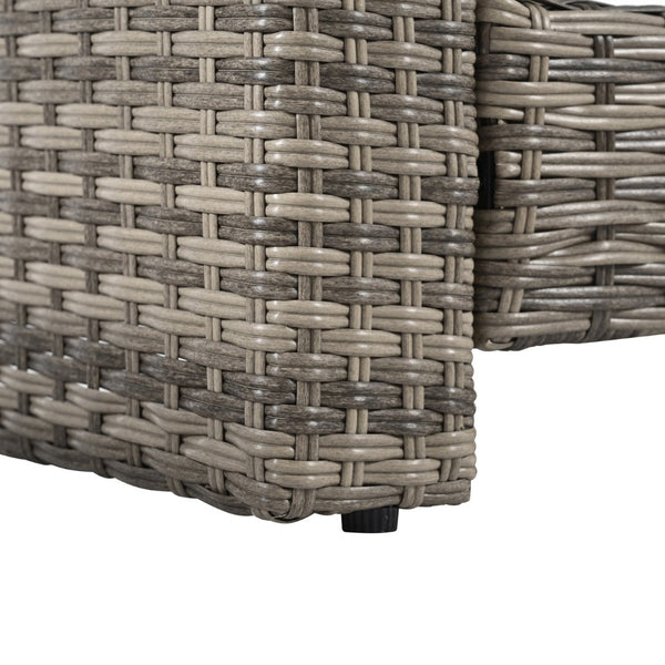 English Elm Patio 6-Piece Pe Wicker Furniture Set With Glass Coffee Table - Stylish Outdoor Seating For Any Space W1703S00020-GIGA