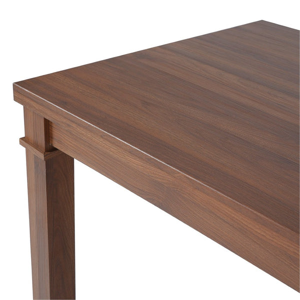 English Elm 6-piece Rectangular Dining Set with Wood Grain Table Four Upholstered Chairs and Bench Walnut N752S000012D