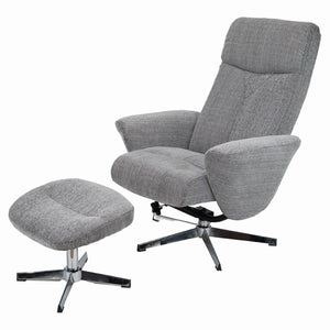 English Elm Swivel Faux Leather Manual Recliner with Ottoman Ergonomic Lounge Chair for Living Room W1622P460966