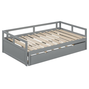 English Elm Extending Twin Daybed with Pull Out Trundle Solid Pine Wood Frame Guest Room N708P336535E