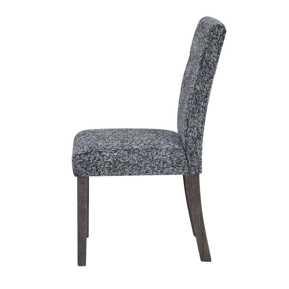 English Elm SHARON Grey 2PK Dining Chairs - Contemporary Fabric Upholstery, Solid Wood Frame, Extended Back Comfort B201P342844