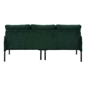 English Elm United We Win Corduroy Loveseat Plush Ergonomic Sofa with Spring Support Metal Legs Emerald W1568P410052