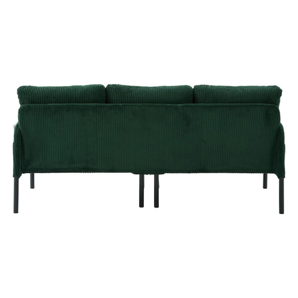 English Elm United We Win Corduroy Loveseat Plush Ergonomic Sofa with Spring Support Metal Legs Emerald W1568P410052