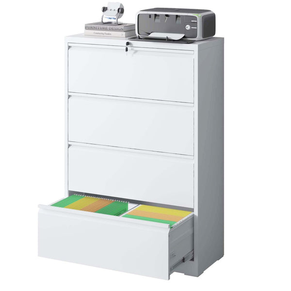 English Elm Lateral Steel Filing Cabinet Two Drawer Locking Anti-tip Home Office Storage W2735P428821