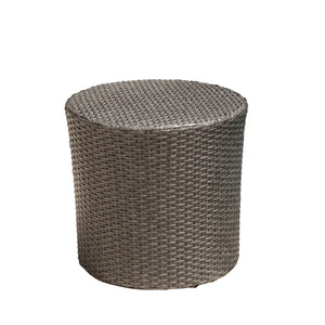 English Elm Christopher Knight Home® - KINGSTOWN Keaton Wicker Outdoor Barrel Side Table — Durable Synthetic Wicker, Modern Patio Accent (18") Grey 52644.00GEY