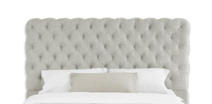 English Elm 1Pc Contemporary Upholstered Queen Bed With Elegant Tufted Headboard In Dove Gray For Cozy Luxury B011S01655