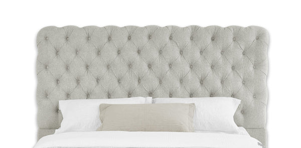 English Elm 1Pc Contemporary Upholstered King Bed With Tufted Headboard & Footboard In Soft Dove Gray Elegance B011S01656