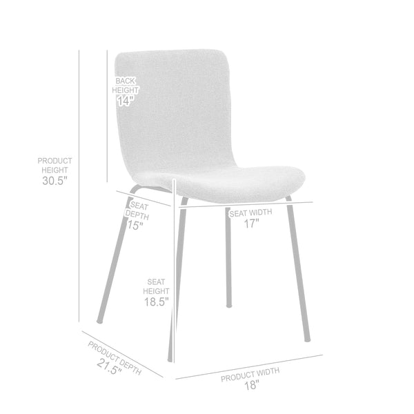 English Elm Perain Modern Light Gray Fabric Dining Chairs Set of 2 with Metal Legs, Durable 250 lb Capacity, Easy Assembly B2736P354369