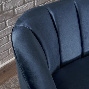English Elm Chair Velvet Club Seat with Channel Stitching and Rubberwood Legs for Modern Interiors 61714.00