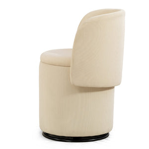 English Elm Stylish Barrel Swivel Accent Chair Upholstered Seat with Storage for Vanity or Dining W3248P424639