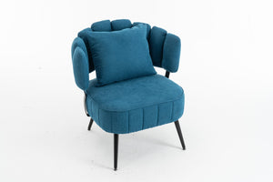 English Elm Decorative Chenille Barrel Tub Chair with Pocket Coil Cushion for Cozy Reading Nooks Blue W5188P462024