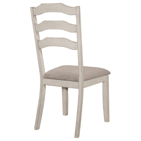 English Elm Martin Ladder Back Dining Chair Set of 2 Distressed Cream Hardwood Farmhouse Style B062P451716