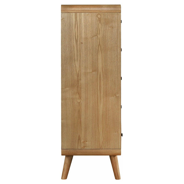 English Elm Winston Five Drawer Ash Veneer Chest Mid Century Bedroom Storage with Felt Lined Top B062P451715