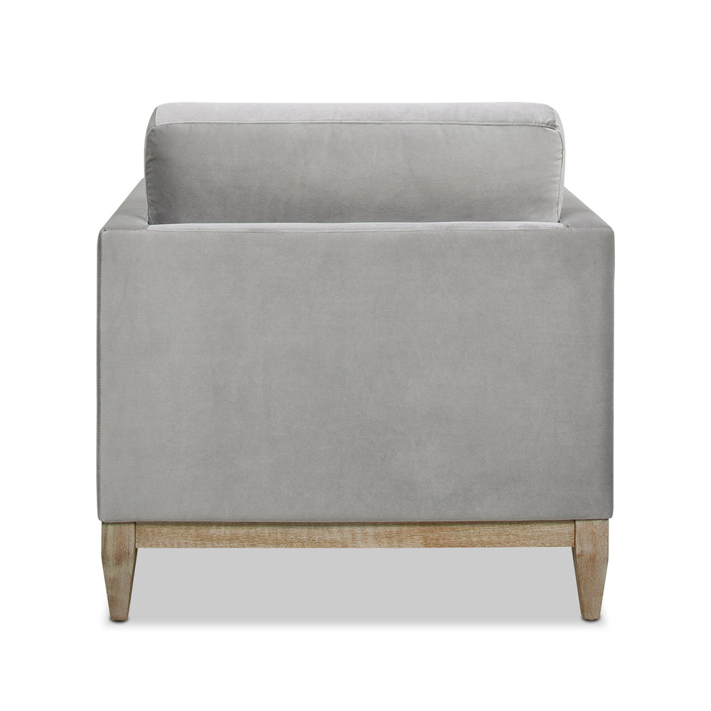 English Elm Jennifer Taylor Home - Knox 36" Plush Velvet Arm Chair In Opal Grey - Modern Farmhouse Design With Removable Cushions B2719P238324