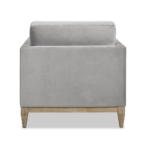 English Elm Jennifer Taylor Home - Knox 36" Plush Velvet Arm Chair In Opal Grey - Modern Farmhouse Design With Removable Cushions B2719P238324