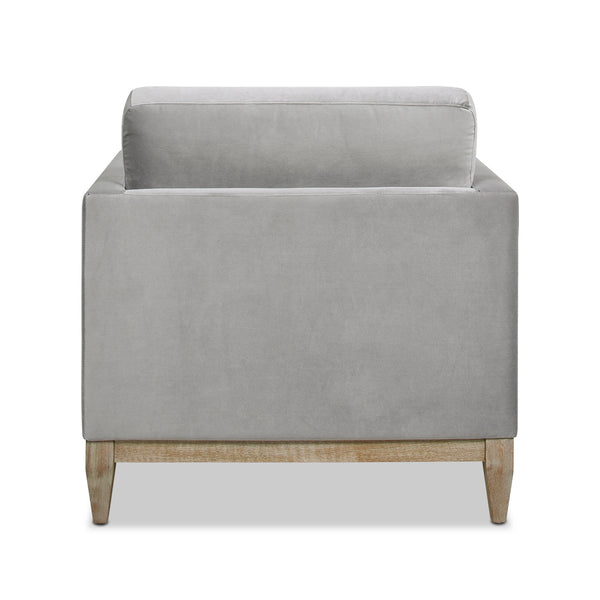 English Elm Jennifer Taylor Home - Knox 36" Plush Velvet Arm Chair In Opal Grey - Modern Farmhouse Design With Removable Cushions B2719P238324