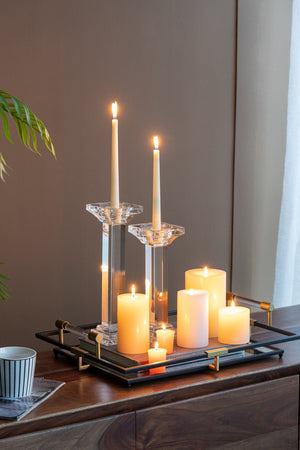 English Elm 4x6" Soy Wax Unscented Pillar Candles 2-Pack — Clean-Burning Renewable Glow for Home Decor White W2078P228018