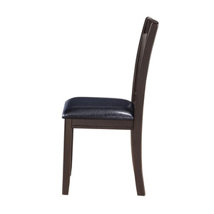 English Elm Set of 2 Wood Dining Side Chairs with Black Leatherette Seats, Transitional Design, Sturdy Rectangular Backrest Espresso B016P368661