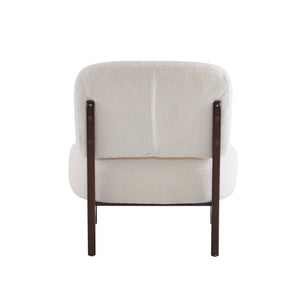 English Elm Christopher Knight Home® - 25.5" Boucle Lounge Chair with Solid Wood Frame, Plush Textured Upholstery and Modern Minimalist Style Beige N767P256376B
