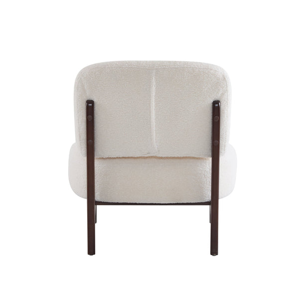English Elm Christopher Knight Home® - 25.5" Boucle Lounge Chair with Solid Wood Frame, Plush Textured Upholstery and Modern Minimalist Style Beige N767P256376B