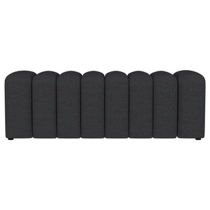 English Elm 1pc Modern Fabric Upholstered Tufted Accent Bench with Curved Silhouette Foam Cushion Sleek Minimal Legs Charcoal 55.71 L x 21.85 W x 19.49 H B011P362628