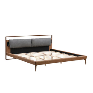 English Elm Christopher Knight Home® - Brown&Gray Leather King Bed With Adjustable Led Night Lights & Sturdy Support – Modern Elegance N758D536162D