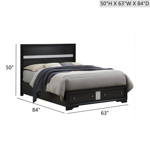 English Elm Madrid Queen Bed In Sleek Black With Built-In Storage, Modern Design & Durable Wood Finish B078S00619