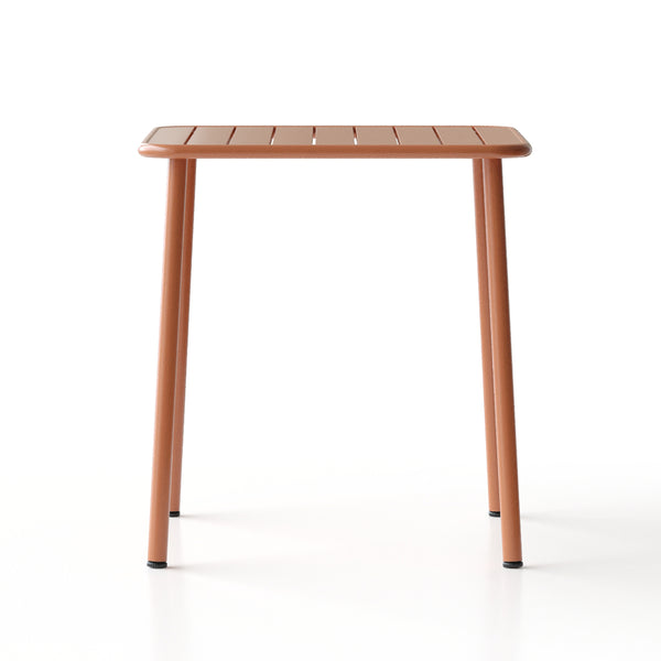 English Elm Sera outdoor square table - waterproof metal courtyard bistro table for balcony, villa, versatile seating Light Brick Red W3318P308271