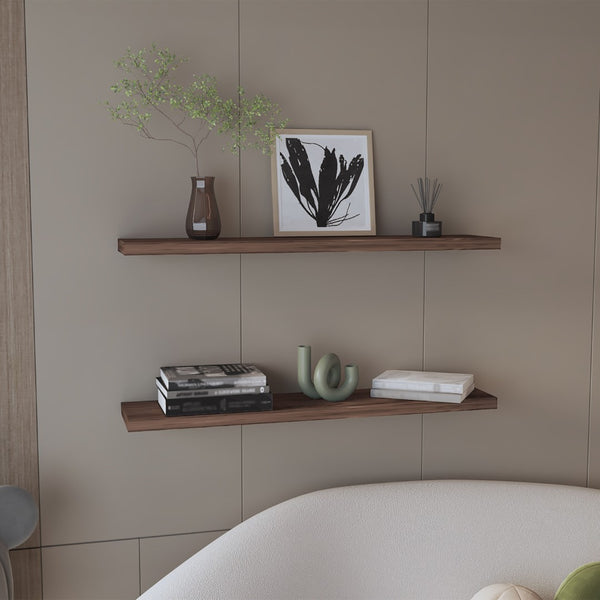 English Elm Ecco 47 Inch Floating Wall Shelves Set of 2 with Hidden Brackets Matte Finish B070P238872