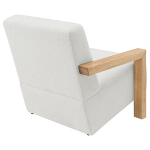 English Elm Bryant Ivory Boucle Accent Arm Chair with Sharp Angles, Textured Modern Upholstery for Living Spaces B062P299868