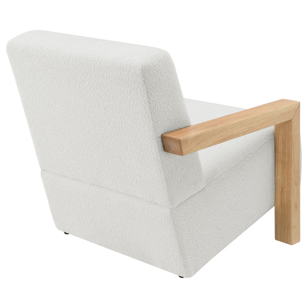 English Elm Bryant Ivory Boucle Accent Arm Chair with Sharp Angles, Textured Modern Upholstery for Living Spaces B062P299868